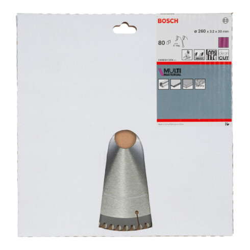 Bosch cirkelzaagblad Multi material 260 x 30 x 3,2 mm 80