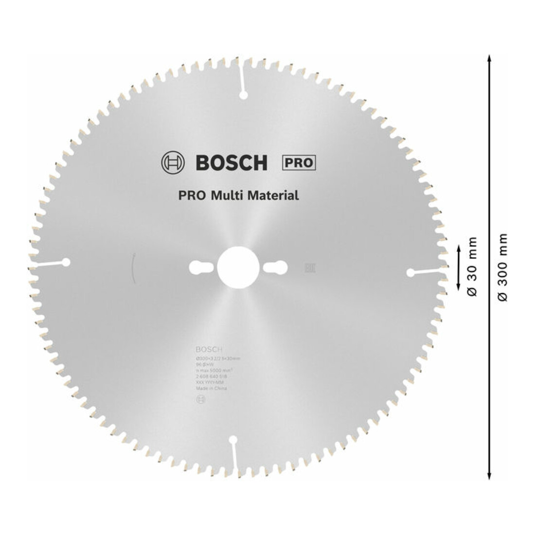 Bosch cirkelzaagblad Multi material 300 x 30 x 3,2 mm 96