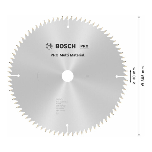 Bosch cirkelzaagblad Multi material 305 x 30 x 3,2 mm 80