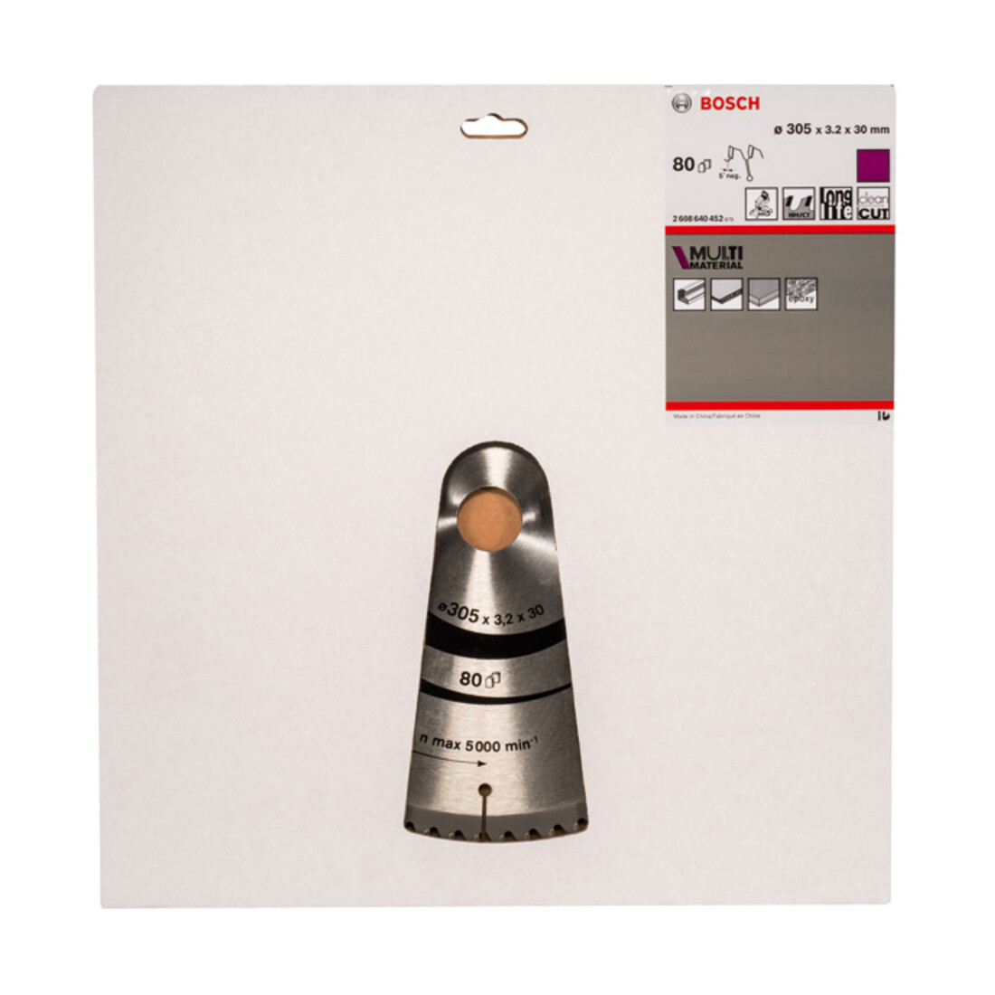 Bosch cirkelzaagblad Multi material 305 x 30 x 3,2 mm 80
