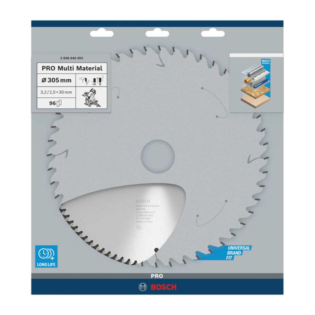 Bosch cirkelzaagblad Multi material 305 x 30 x 3,2 mm 96