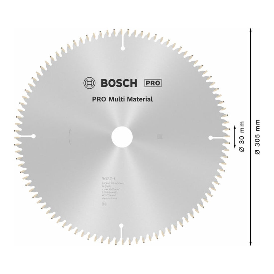 Bosch cirkelzaagblad Multi material 305 x 30 x 3,2 mm 96