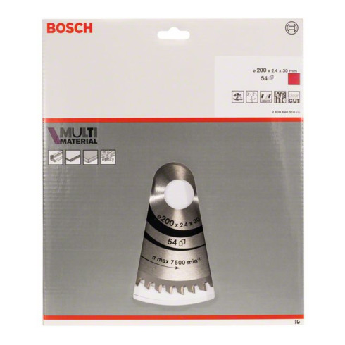 Bosch cirkelzaagblad Multi material 200 x 30 x 2,4 mm 54