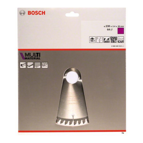 Bosch cirkelzaagblad Multi material 230 x 30 x 2,4 mm 64