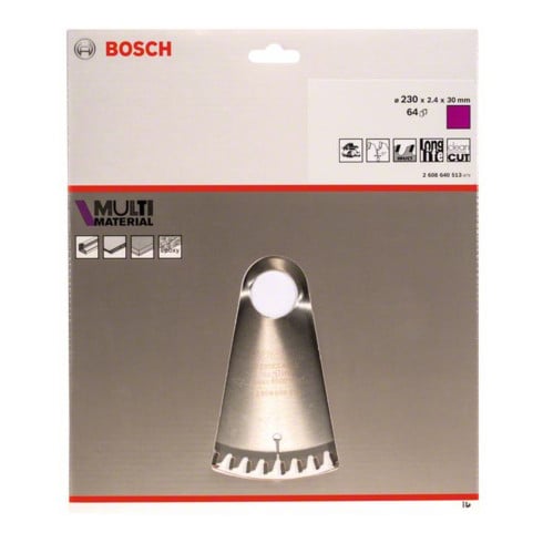 Bosch cirkelzaagblad Multi material 230 x 30 x 2,4 mm 64