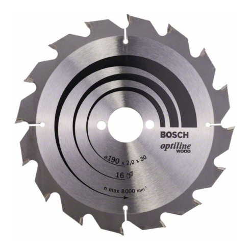 Bosch cirkelzaagblad Optiline Wood voor handcirkelzagen 190 x 30 x 2,0 mm 16