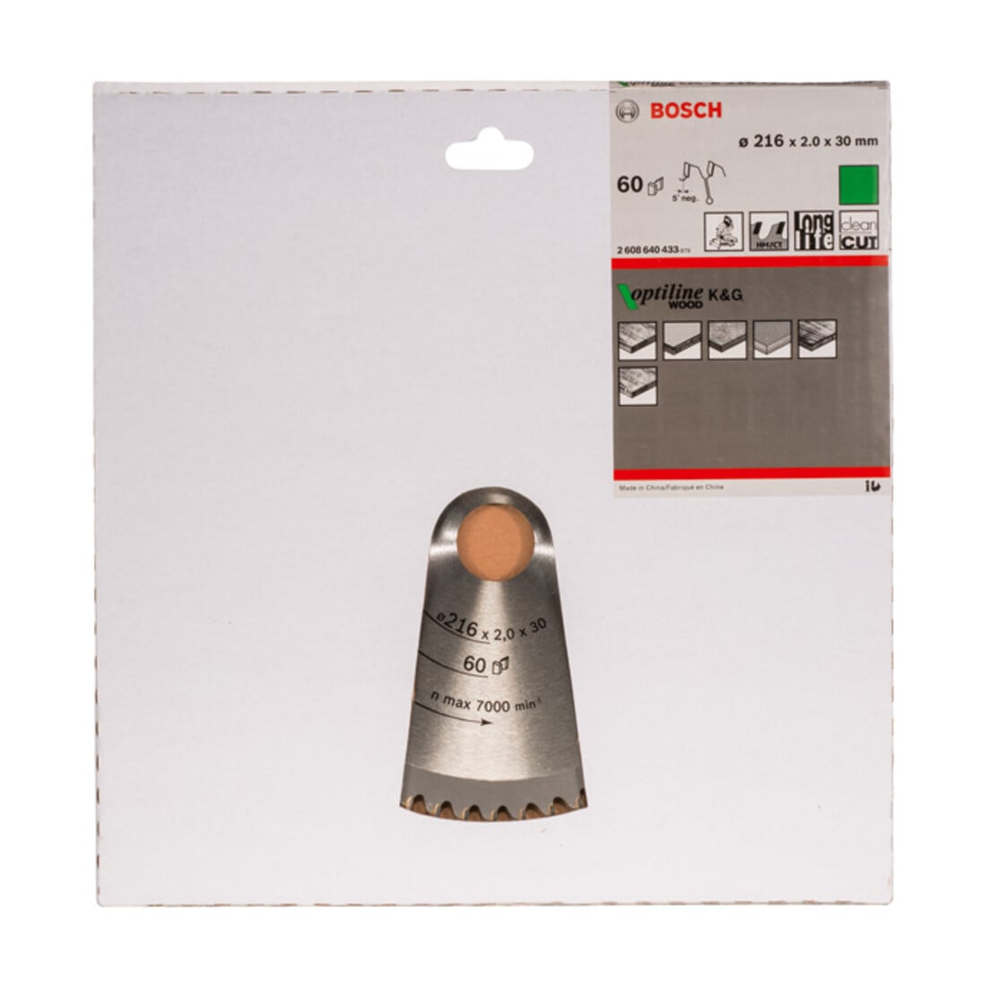 Bosch cirkelzaagblad Optiline Wood voor afkort- en verstekzagen 216 x 30 x 2,0 mm 60