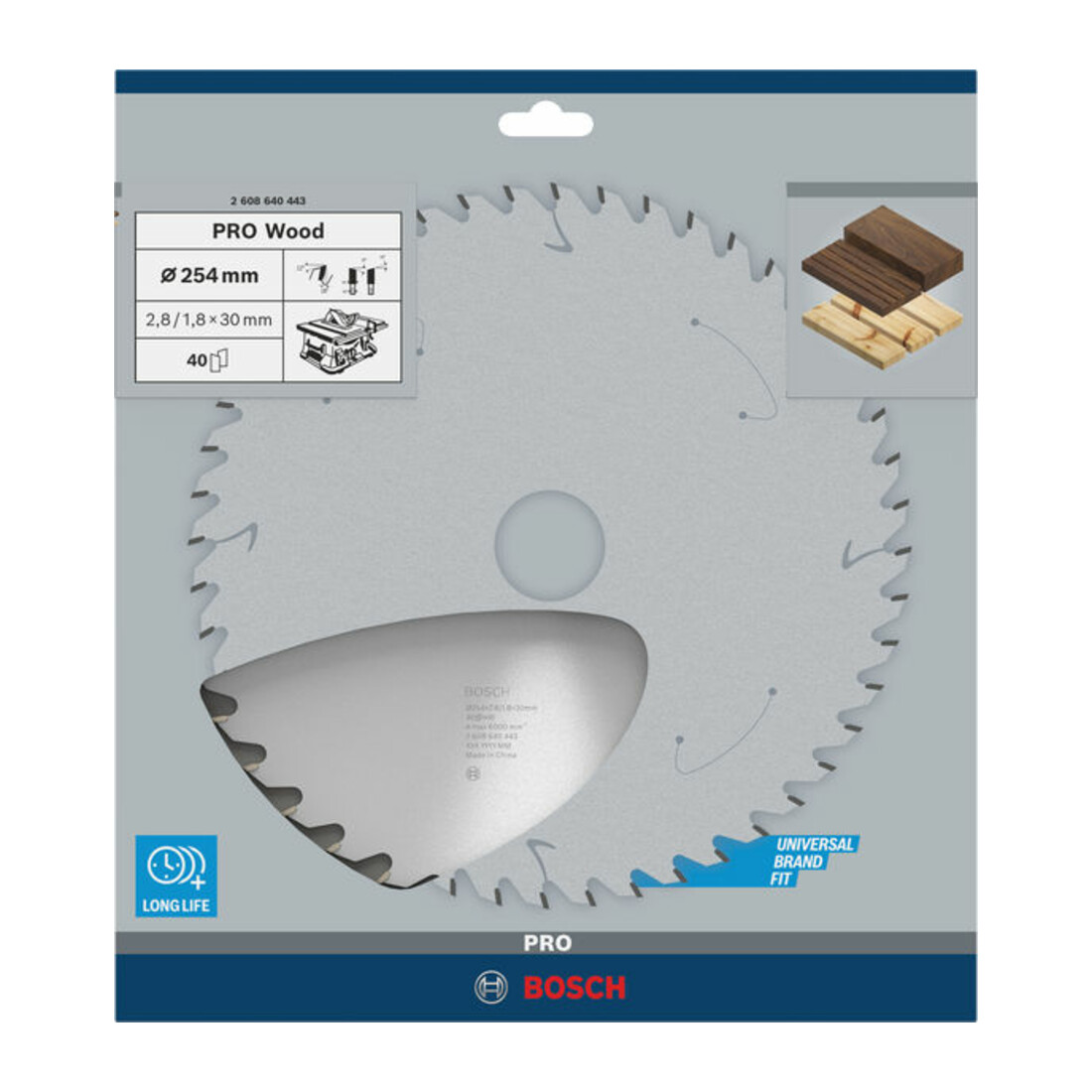 Bosch cirkelzaagblad Optiline Wood voor afkort- en verstekzagen 254 x 30 x 2,8 mm 40