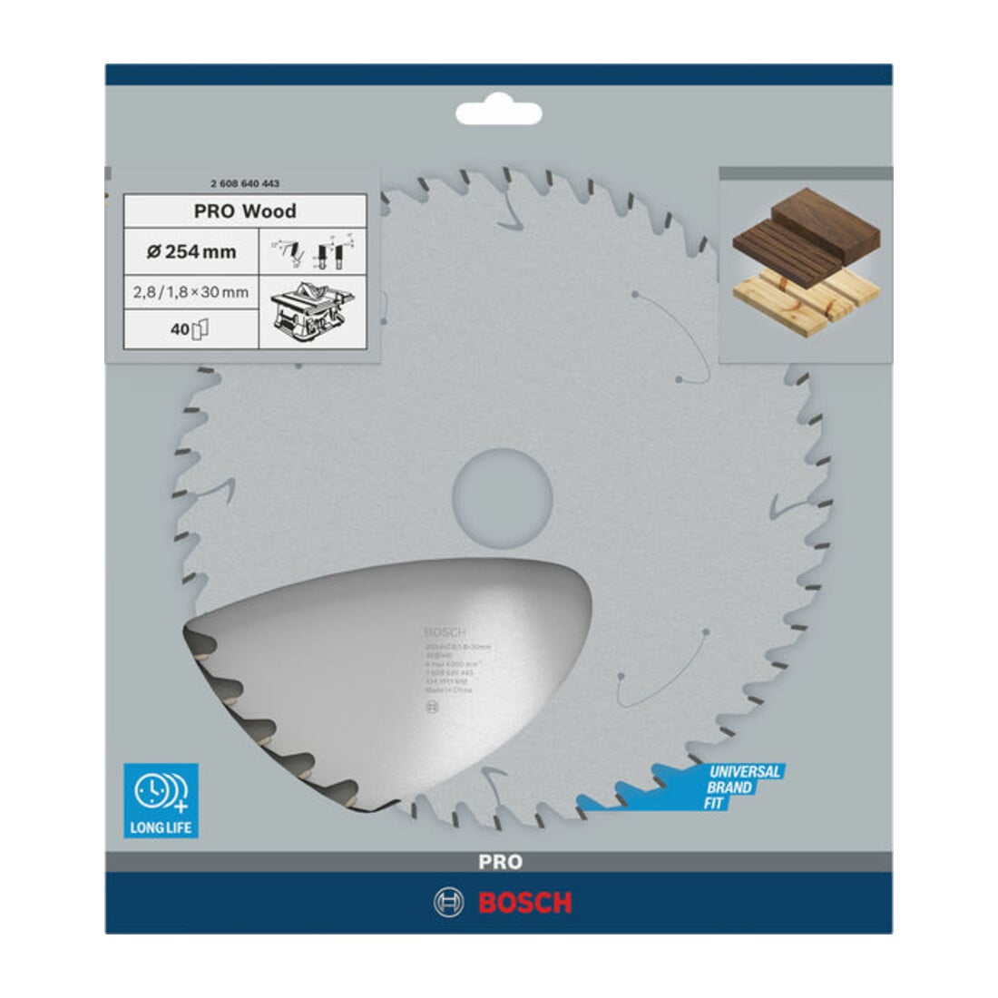 Bosch cirkelzaagblad Optiline Wood voor afkort- en verstekzagen 254 x 30 x 2,8 mm 40