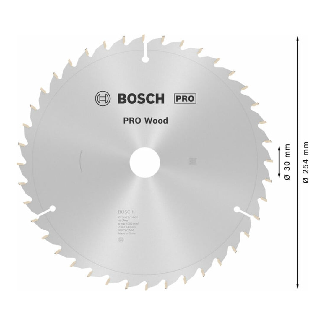 Bosch cirkelzaagblad Optiline Wood voor afkort- en verstekzagen, 254 x 30 x 2 mm 40 WZ/N