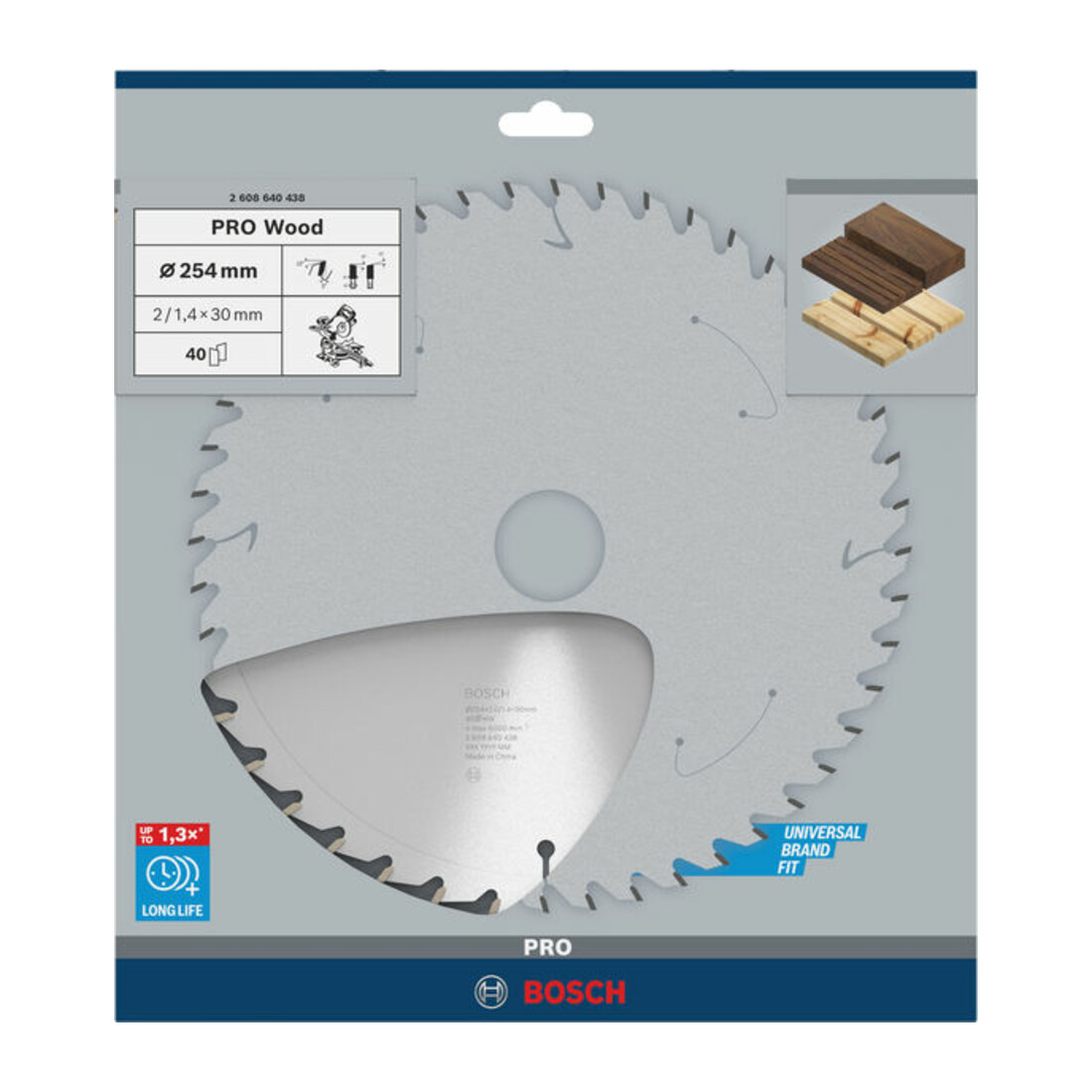 Bosch cirkelzaagblad Optiline Wood voor afkort- en verstekzagen, 254 x 30 x 2 mm 40 WZ/P