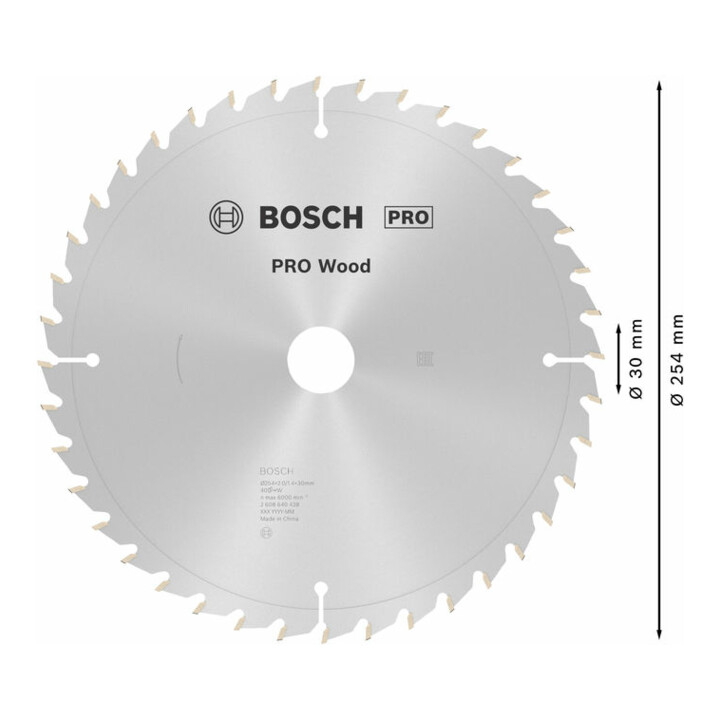 Bosch cirkelzaagblad Optiline Wood voor afkort- en verstekzagen, 254 x 30 x 2 mm 40 WZ/P