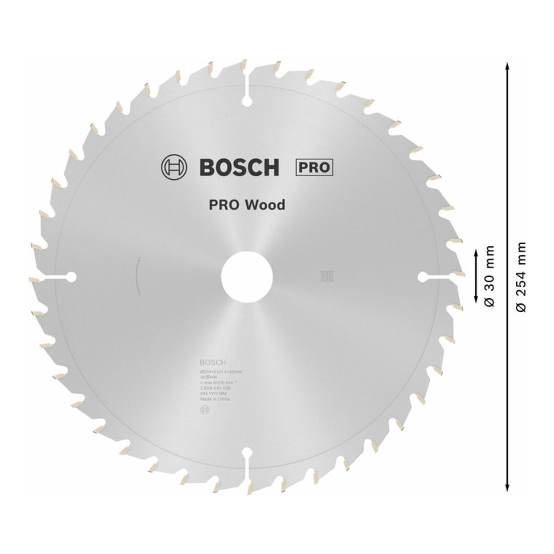 Bosch cirkelzaagblad Optiline Wood voor afkort- en verstekzagen, 254 x 30 x 2 mm 40 WZ/P