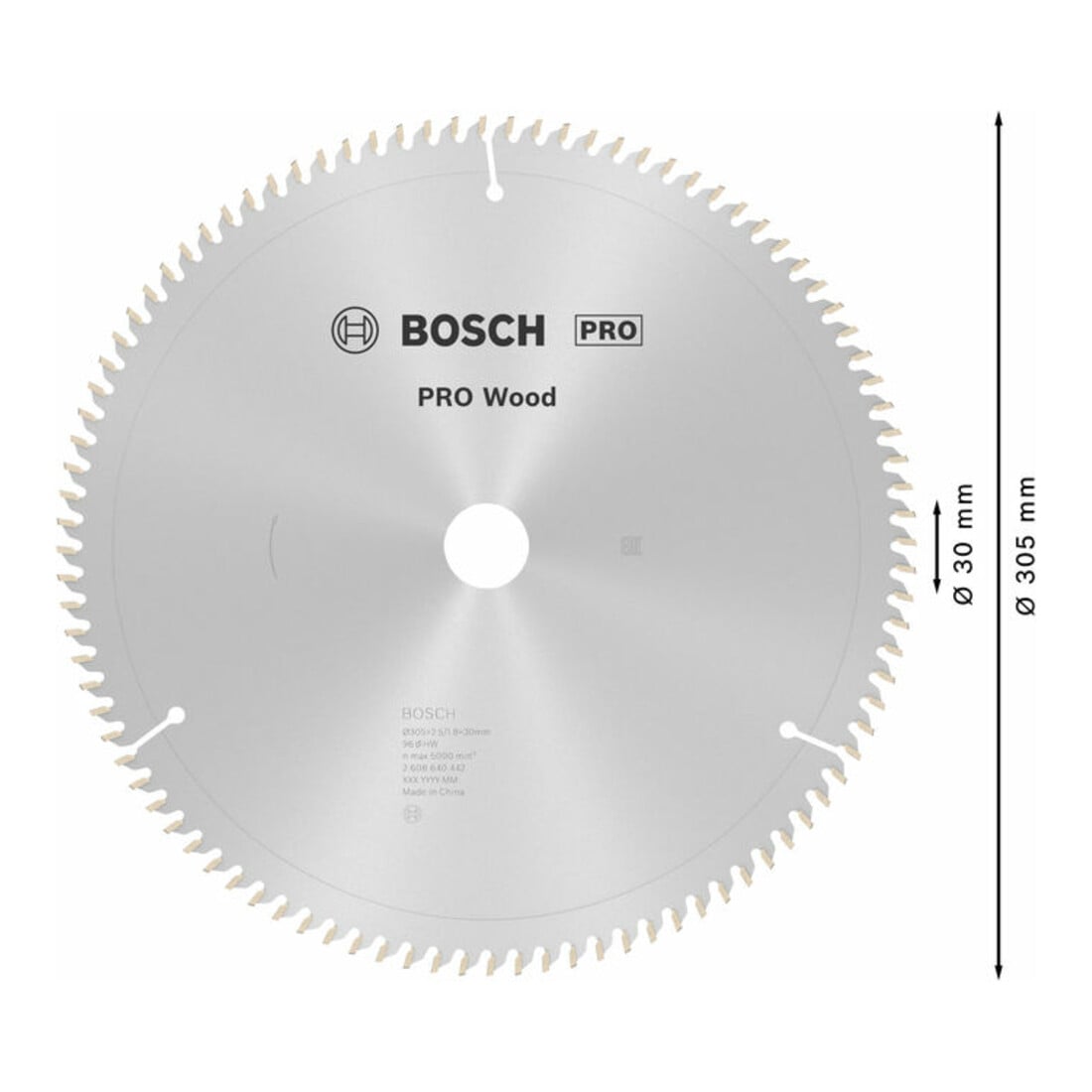Bosch cirkelzaagblad Optiline Wood voor afkort- en verstekzagen 305 x 30 x 2,5 mm 96