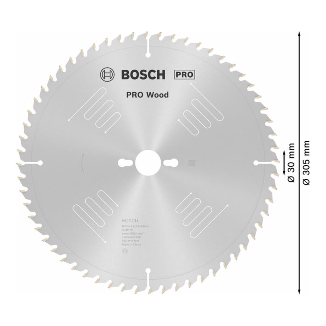 Bosch cirkelzaagblad Optiline Wood voor afkort- en verstekzagen 305 x 30 x 3,2 mm 60