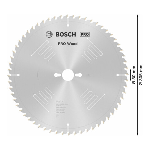 Bosch cirkelzaagblad Optiline Wood voor afkort- en verstekzagen 305 x 30 x 3,2 mm 60