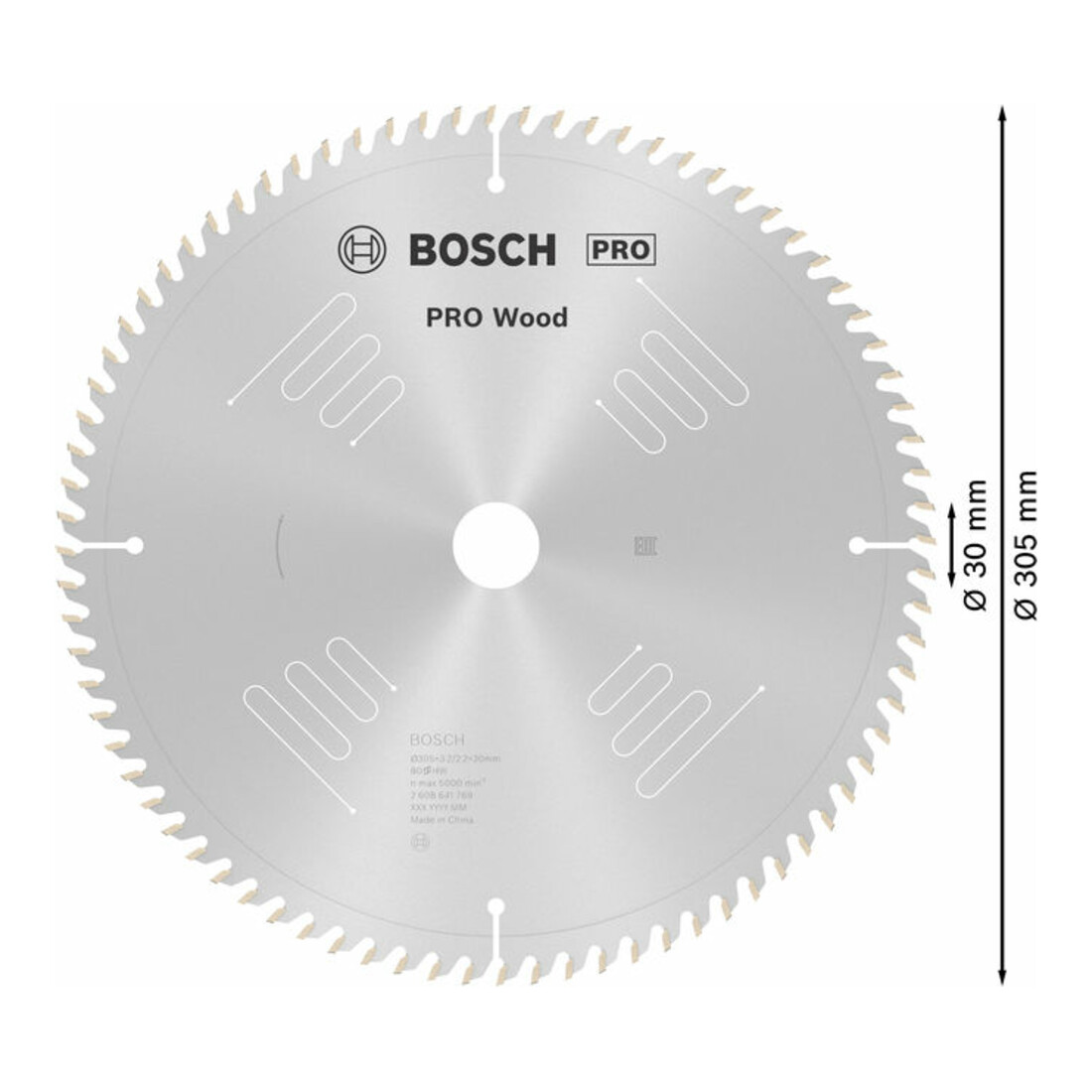 Bosch cirkelzaagblad Optiline Wood voor afkort- en verstekzagen 305 x 30 x 3,2 mm 80