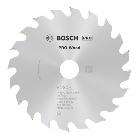 Bosch cirkelzaagblad Optiline Wood voor handcirkelzagen 130 x 20/16 x 2,4 mm 20