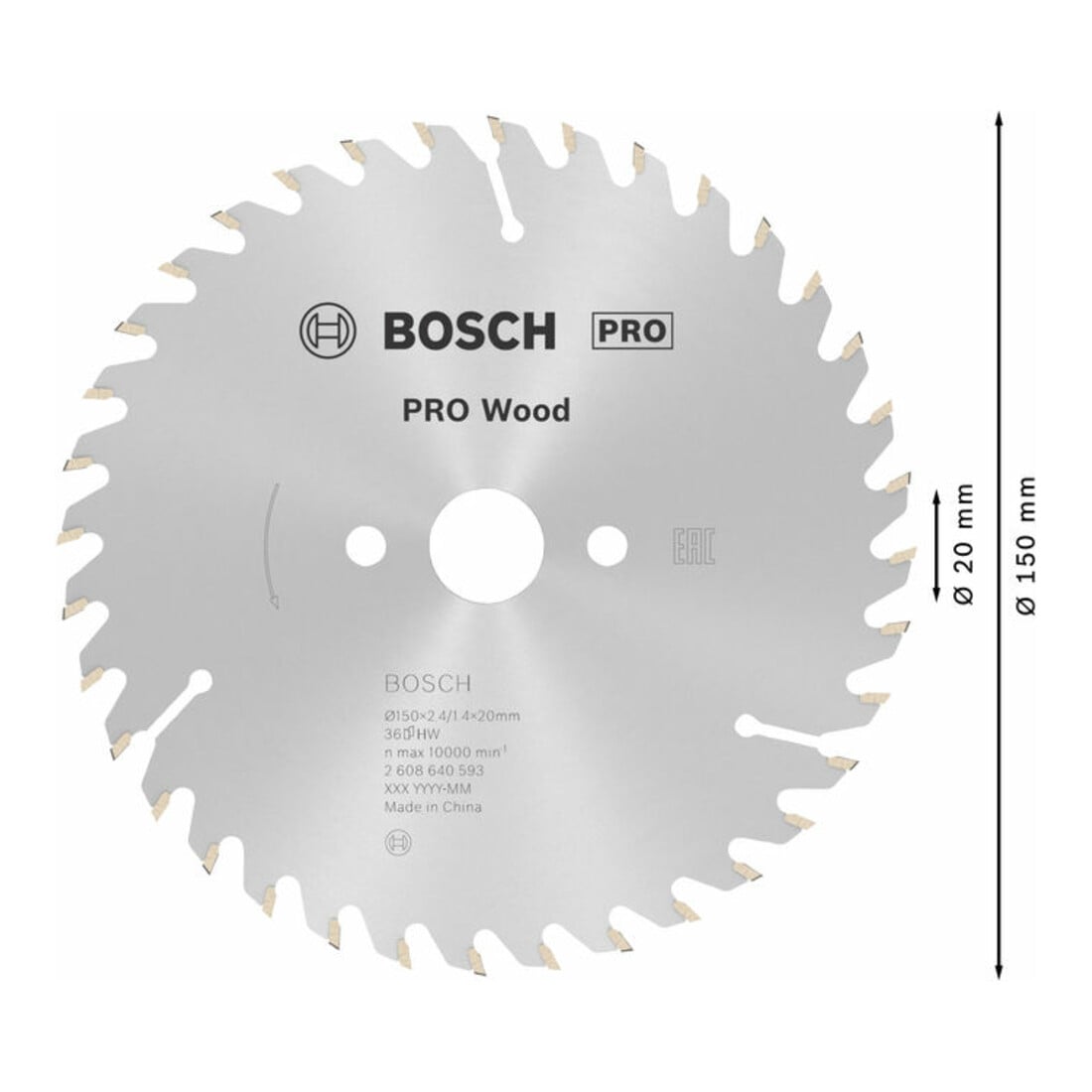 Bosch cirkelzaagblad Optiline Wood voor handcirkelzagen 150 x 20/16 x 2,4 mm 36