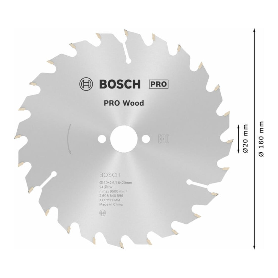 Bosch cirkelzaagblad Optiline Wood voor handcirkelzagen 160 x 20/16 x 2,6 mm 24