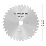 Bosch cirkelzaagblad Optiline Wood voor handcirkelzagen 165 x 20/16 x 1,7 mm 36-2