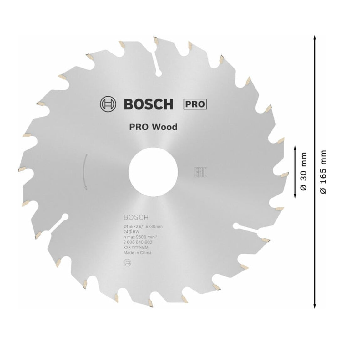 Bosch cirkelzaagblad Optiline Wood voor handcirkelzagen 165 x 30 x 2,6 mm 24