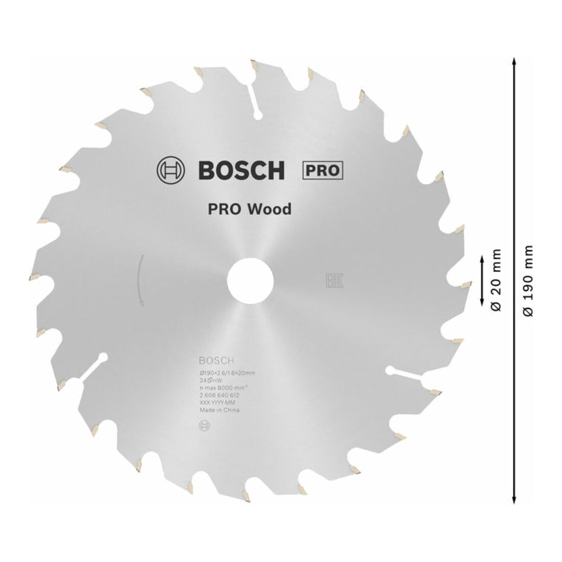 Bosch cirkelzaagblad Optiline Wood voor handcirkelzagen 190 x 20/16 x 2,6 mm 24