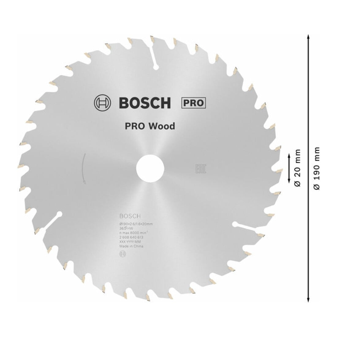 Bosch cirkelzaagblad Optiline Wood voor handcirkelzagen 190 x 20/16 x 2,6 mm 36