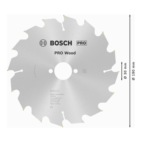 Bosch cirkelzaagblad Optiline Wood voor handcirkelzagen 190 x 30 x 2,0 mm 16