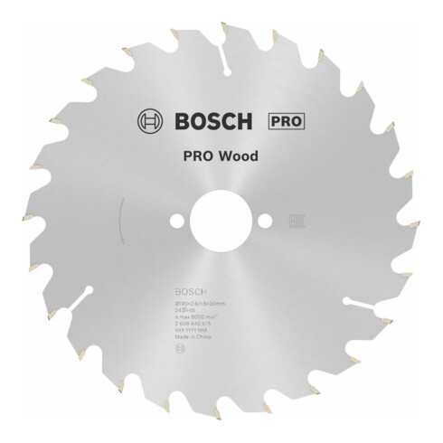 Bosch cirkelzaagblad Optiline Wood voor handcirkelzagen 190 x 30 x 2,6 mm 24
