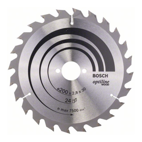Bosch cirkelzaagblad Optiline Wood voor handcirkelzagen 200 x 30 x 2,8 mm 24