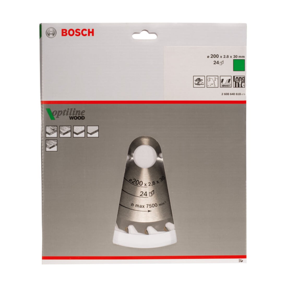 Bosch cirkelzaagblad Optiline Wood voor handcirkelzagen 200 x 30 x 2,8 mm 24