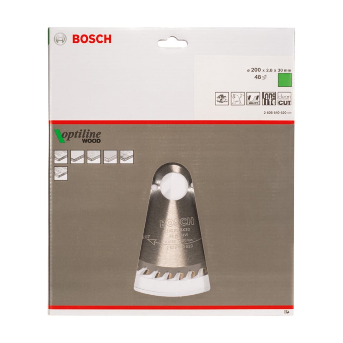 Bosch cirkelzaagblad Optiline Wood voor handcirkelzagen 200 x 30 x 2,8 mm 48