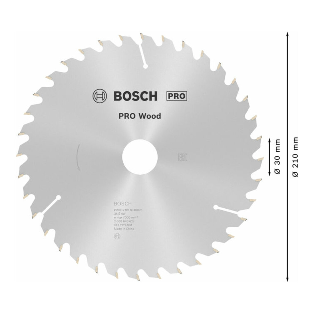 Bosch cirkelzaagblad Optiline Wood voor handcirkelzagen 210 x 30 x 2,8 mm 36