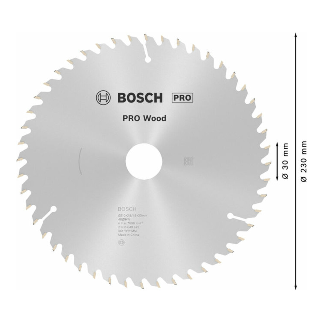 Bosch cirkelzaagblad Optiline Wood voor handcirkelzagen 210 x 30 x 2,8 mm 48