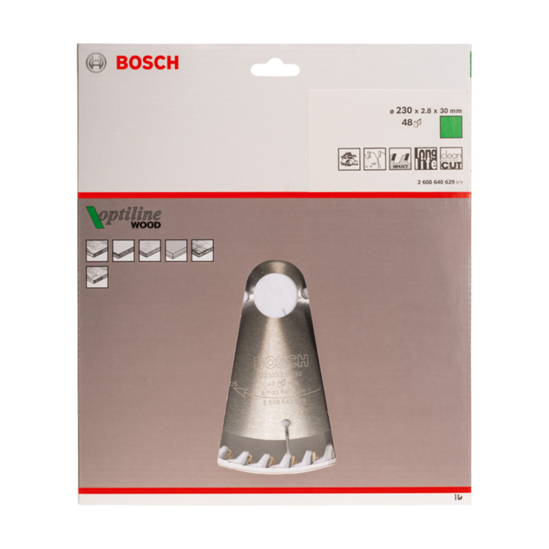 Bosch cirkelzaagblad Optiline Wood voor handcirkelzagen 230 x 30 x 2,8 mm 48