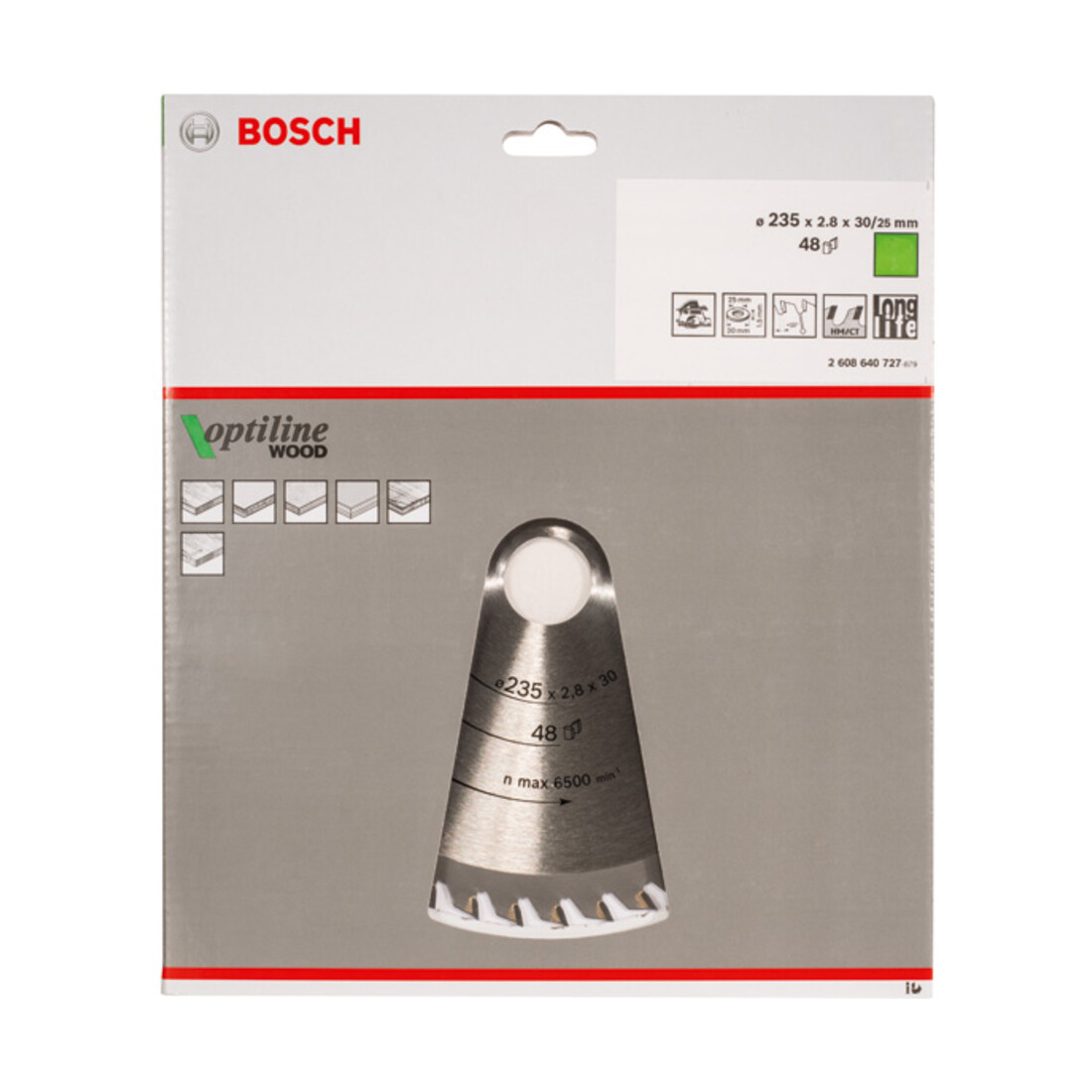 Bosch cirkelzaagblad Optiline Wood voor handcirkelzagen 235 x 30/25 x 2,8 mm 48