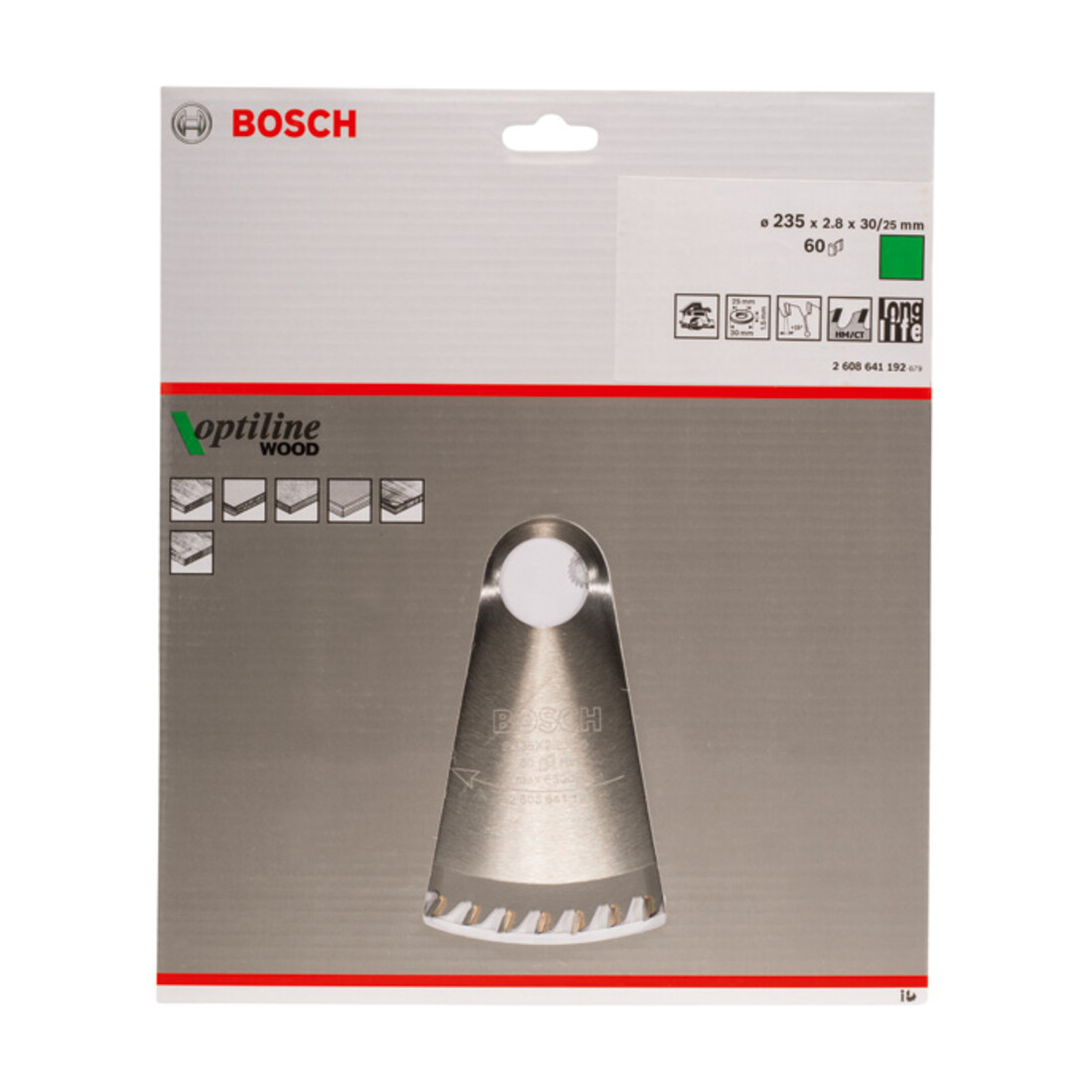 Bosch cirkelzaagblad Optiline Wood voor handcirkelzagen 235 x 30/25 x 2,8 mm 60