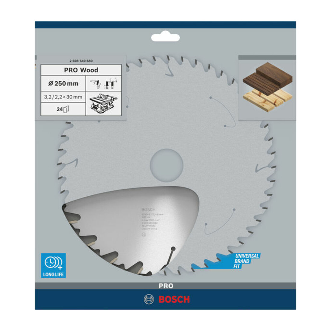 Bosch cirkelzaagblad PRO Wood 250 x 30 x 3,2 mm 24