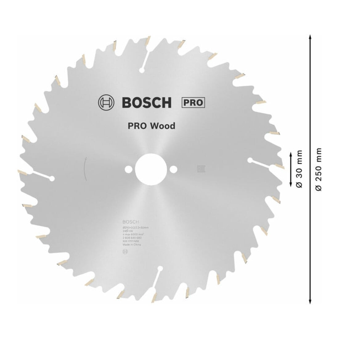Bosch cirkelzaagblad PRO Wood 250 x 30 x 3,2 mm 24