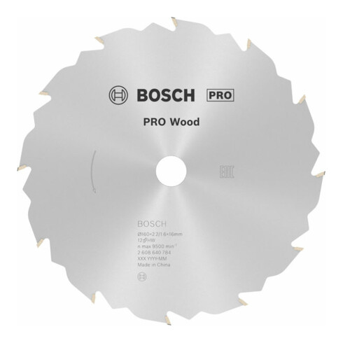 Bosch cirkelzaagblad Speedline Wood 160 x 16 x 2,2 mm 12