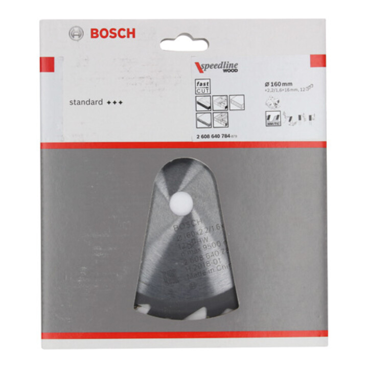 Bosch cirkelzaagblad Speedline Wood 160 x 16 x 2,2 mm 12