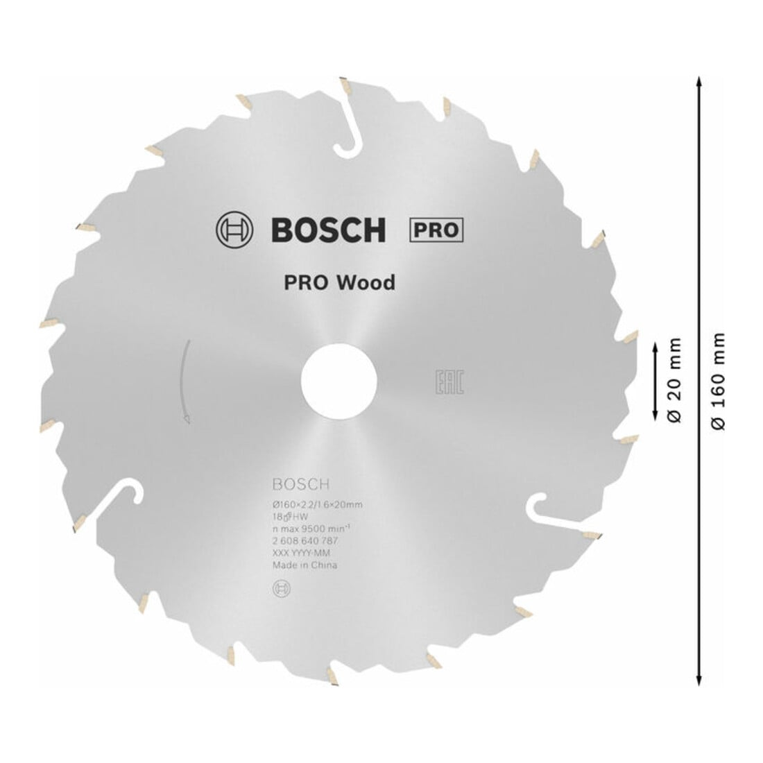 Bosch cirkelzaagblad Speedline Wood 160 x 20 x 2,2 mm 18