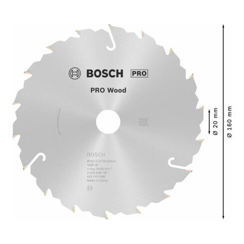 Bosch cirkelzaagblad Speedline Wood 160 x 20 x 2,2 mm 18