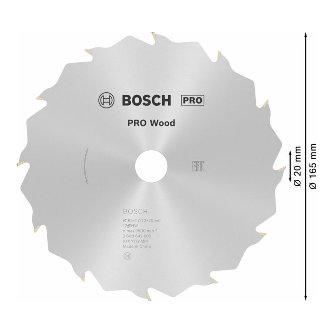 Kreissägeblatt Standard for Wood Speed 165 x 20/16 x 1,7 mm