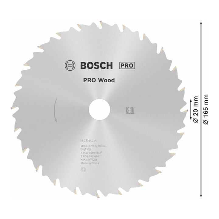 Bosch cirkelzaagblad Speedline Wood 165 x 20/16 x 1,7 mm 24