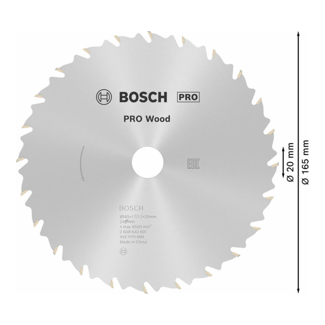 Kreissägeblatt Standard for Wood Speed 165 x 20/16 x 1,7 mm