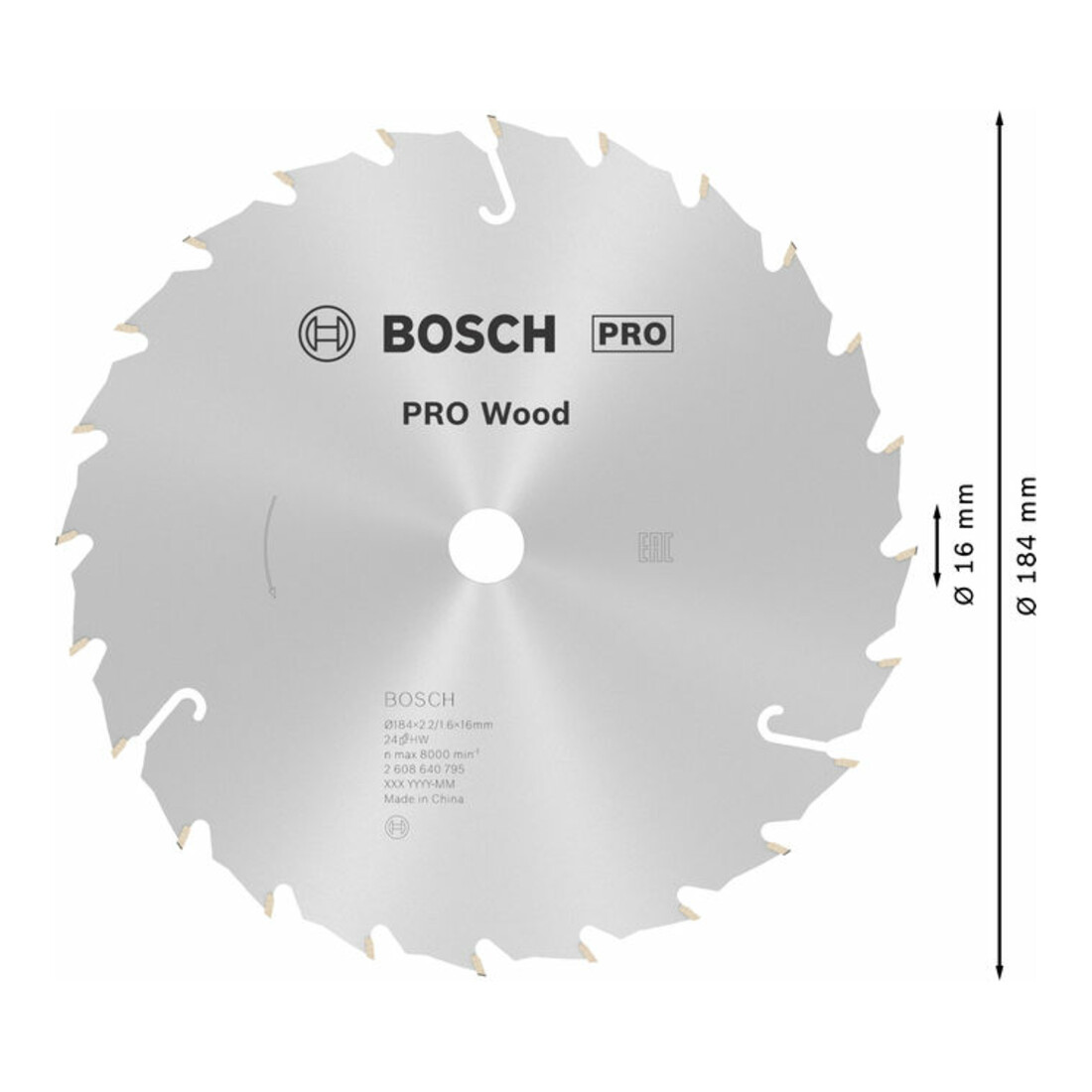 Bosch cirkelzaagblad Speedline Wood 184 x 16 x 2,2 mm 24