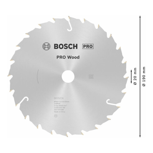 Bosch cirkelzaagblad Speedline Wood 190 x 20/16 x 2,2 mm 24