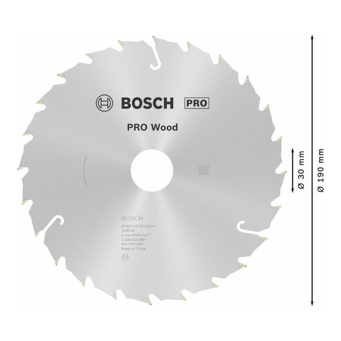 Bosch cirkelzaagblad Speedline Wood 190 x 30 x 2,4 mm 24